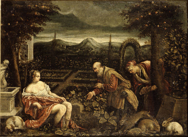 Susanna e i vecchi (dipinto) di Da Ponte Leandro detto Bassano Leandro (bottega) (inizio sec. XVII)