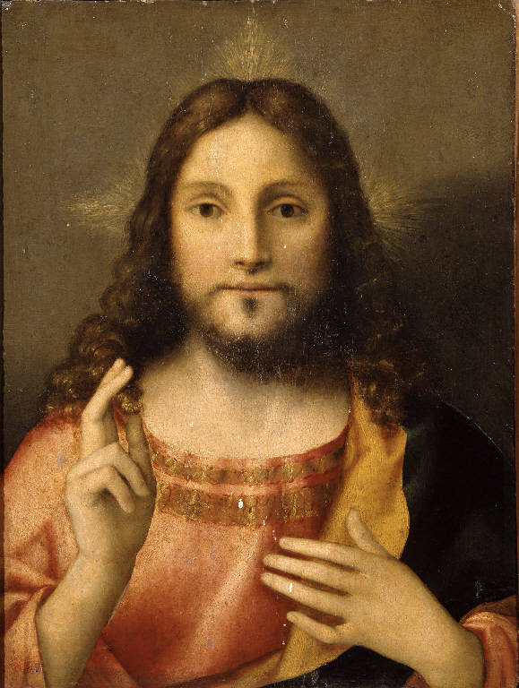 Cristo redentore benedicente (dipinto) di Marconi Rocco (sec. XVI)
