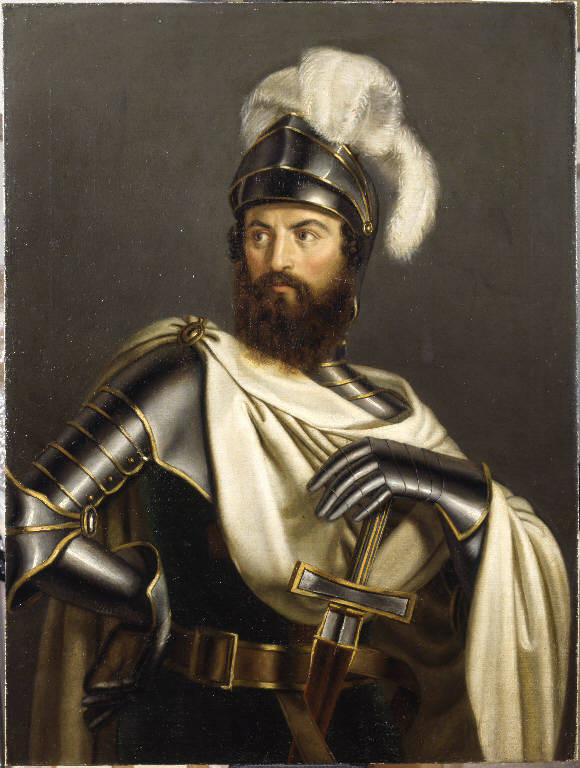 Guerriero crociato (dipinto) di Deleidi Raffaele (sec. XIX)