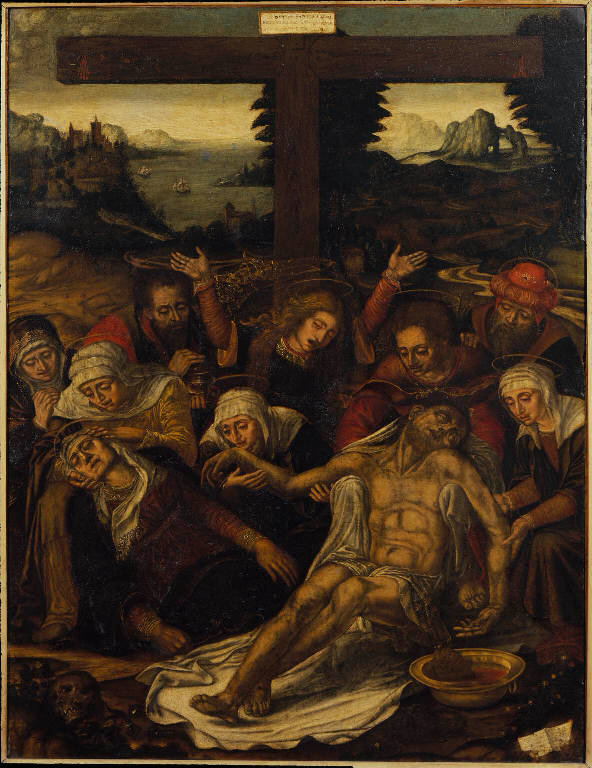 Compianto sul Cristo morto (dipinto) di Simone da Carnoli detto fra' Simone (sec. XVI)