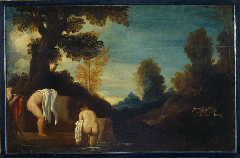 Diana al bagno con le ninfe (dipinto) di Barbieri Giovan Francesco detto Guercino (bottega) (sec. XVII)