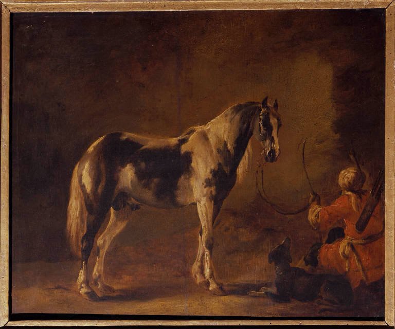 Turco con cavallo e cane (dipinto) di Carlaet Abraham van (sec. XVIII)
