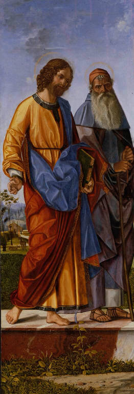 San Giacomo il Maggiore e Sant'Antonio Abate (scomparto di trittico) di Carpaccio Vittore (sec. XVI)