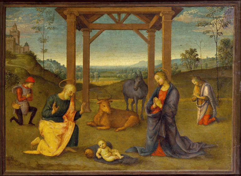 Natività di Gesù (scomparto di predella) di Vannucci Pietro detto Perugino (e aiuti) (sec. XVI)