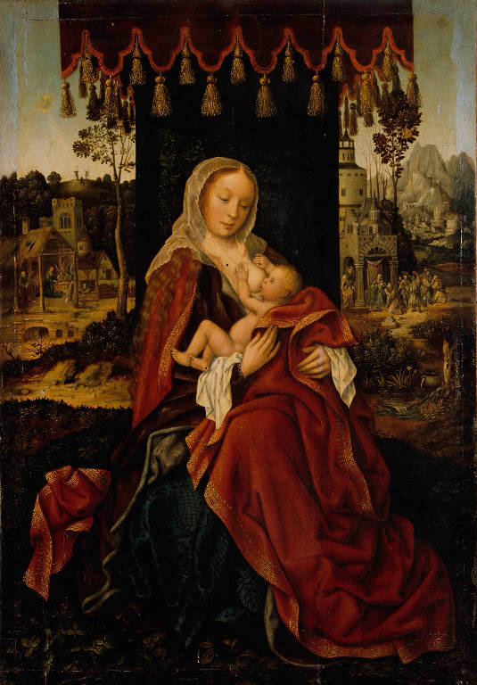 Madonna del Latte (dipinto) di Maestro di Francoforte (attribuito) (sec. XVI)
