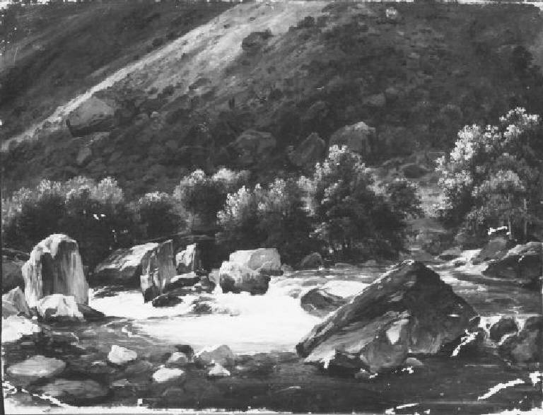 Fiume Serio in Val Bondione (dipinto) di Rosa Costantino (terzo quarto sec. XIX)