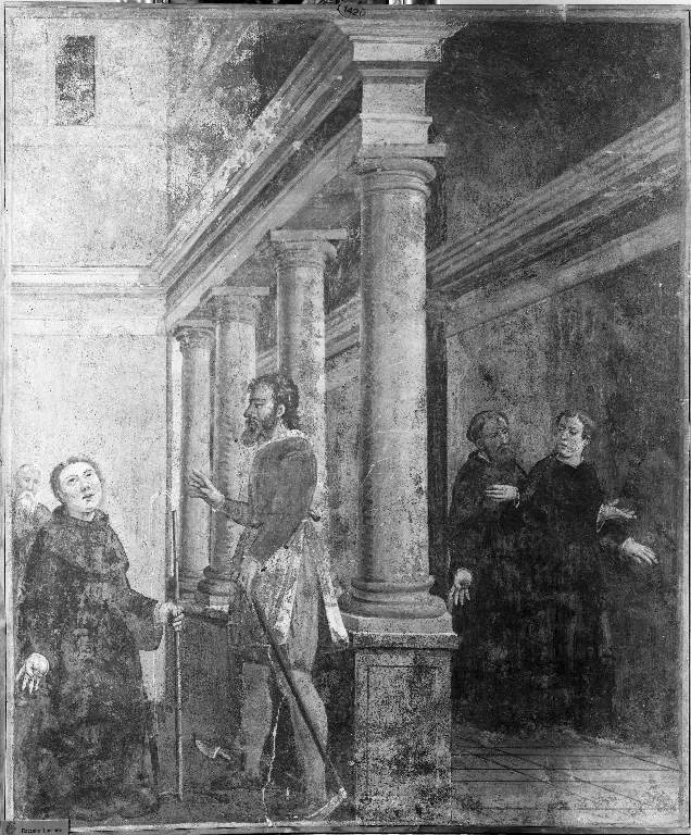 Miracolo di un Santo agostiniano (dipinto) - ambito bergamasco (sec. XVI)