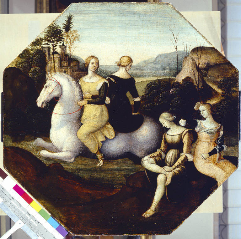 Clelia attraversa il Tevere (dipinto) - ambito senese (sec. XVI)