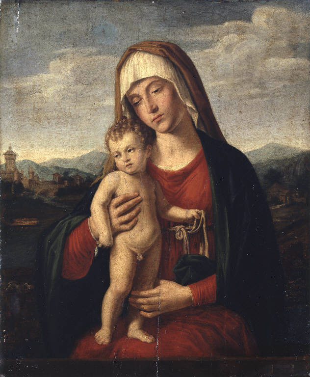 Madonna con Bambino (dipinto) di Cima Giovanni Battista detto Cima da Conegliano (sec. XVI)