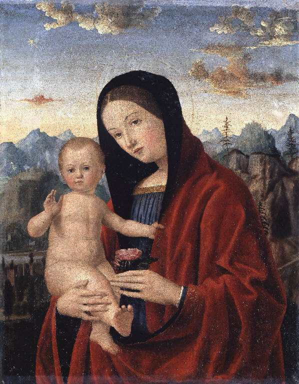 Madonna con Bambino (dipinto) di Morone Francesco (sec. XVI)