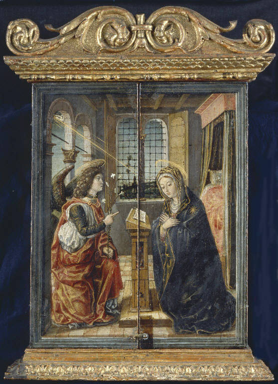 Annunciazione (tabernacolo portatile) di Civerchio Vincenzo (sec. XVI)