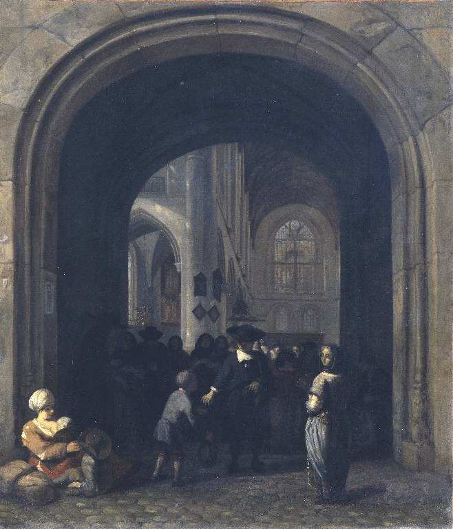 Scena popolare (dipinto) di Berckheyde Job (sec. XVII)