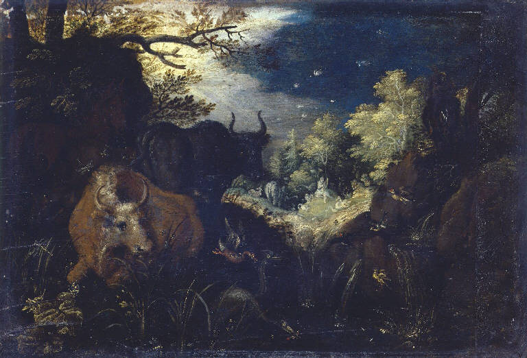 Paesaggio rupestre con animali (dipinto) di Savery Roelandt (sec. XVII)