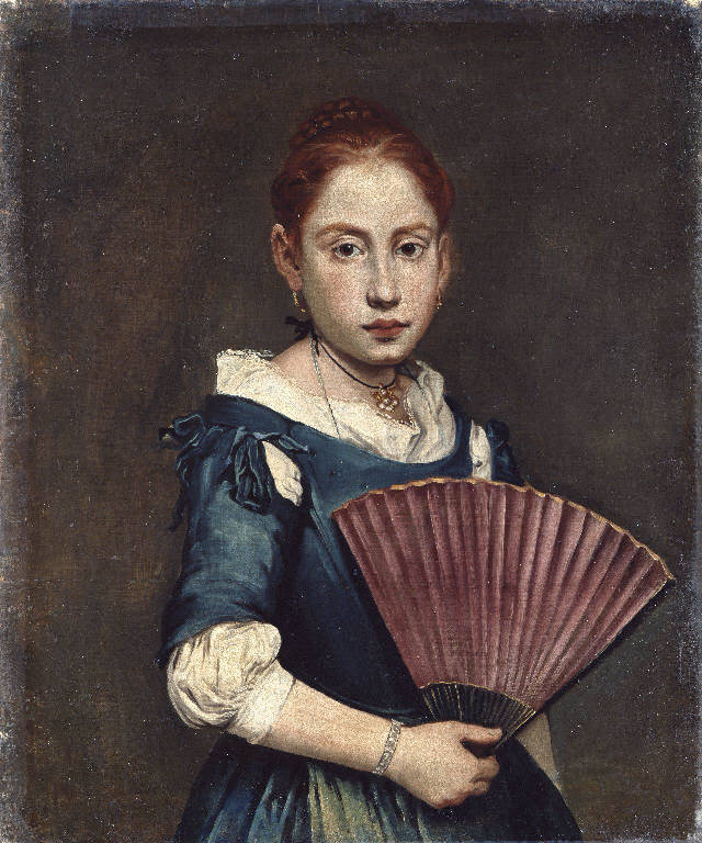 Ritratto di giovinetta con ventaglio (dipinto) di Ceruti Giacomo detto Pitocchetto (sec. XVIII)