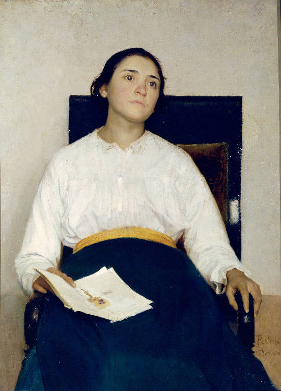 Ricordo di un dolore, Ritratto di Santina Negri (dipinto) di Pellizza Giuseppe detto Pellizza da Volpedo (sec. XIX)