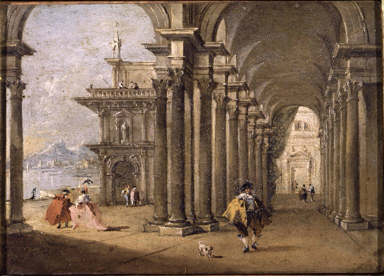 Veduta di un portico sul lago (dipinto) di Guardi Giacomo (sec. XVIII)