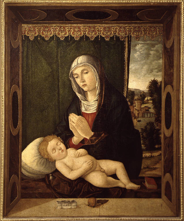 Madonna con Bambino (dipinto) di Campolongo Bartolomeo (sec. XVI)