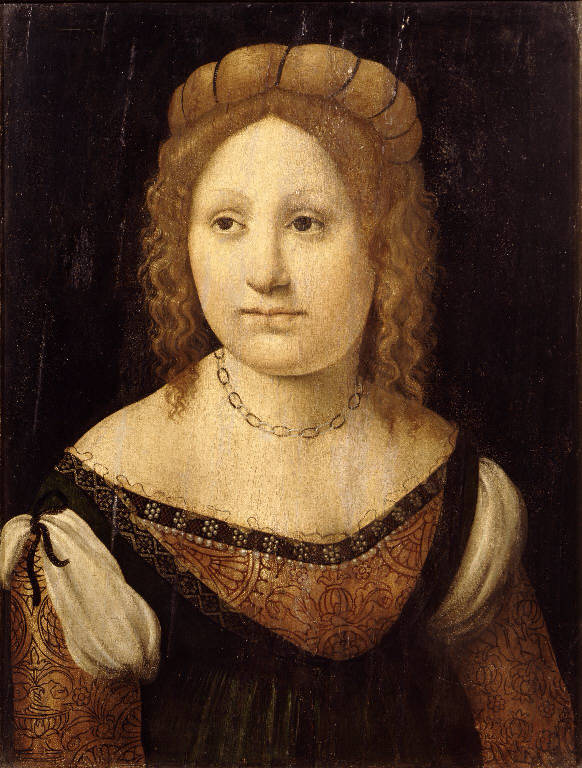 Ritratto di donna (dipinto) di Boldrini Leonardo (attribuito) (fine sec. XV)