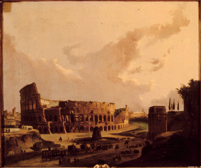 Veduta del Colosseo a Roma (dipinto) di Caffi Ippolito (sec. XIX)