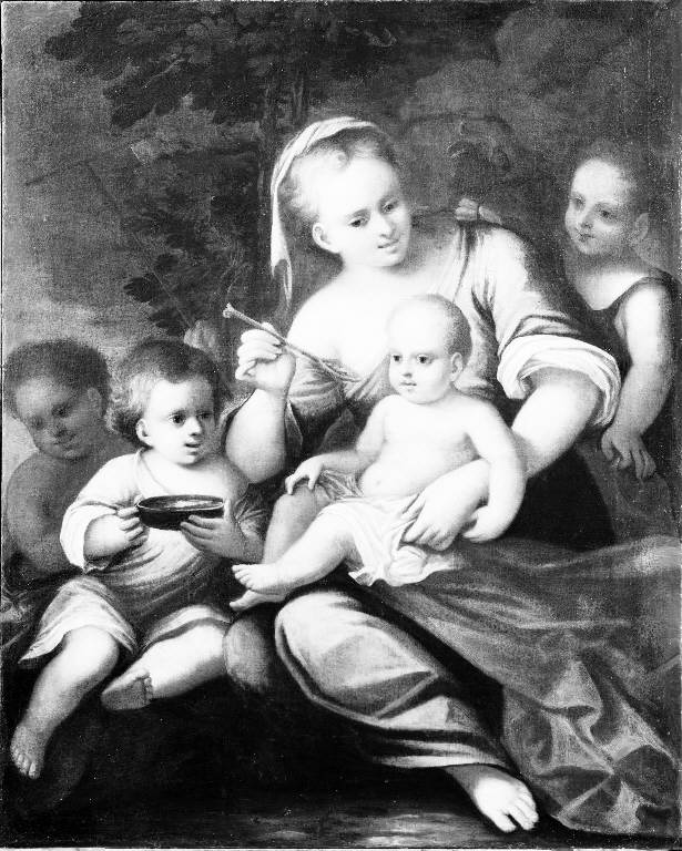 La buona madre, Carità (dipinto) di Lazzarini Gregorio (cerchia) (sec. XVIII)