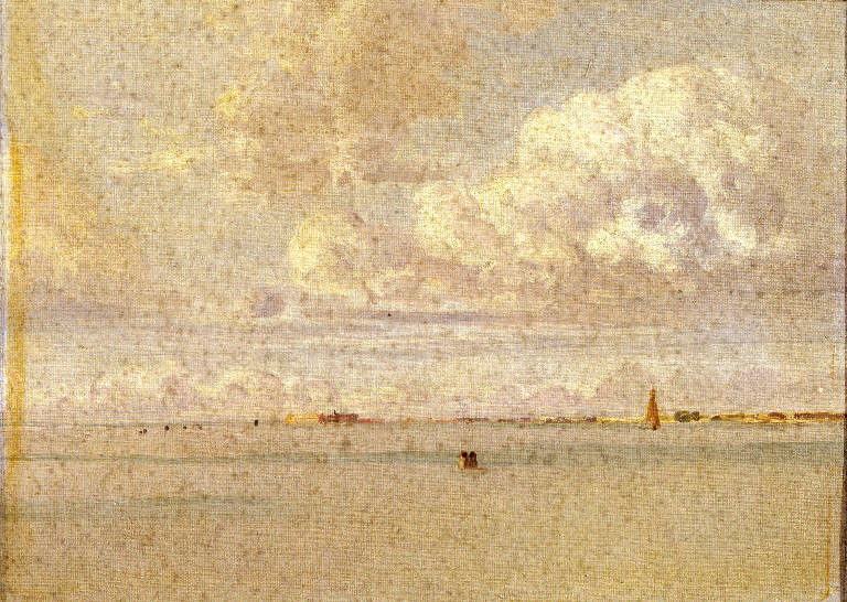 Veduta di Chioggia dal mare (dipinto) di Mancini Carlo (sec. XIX)