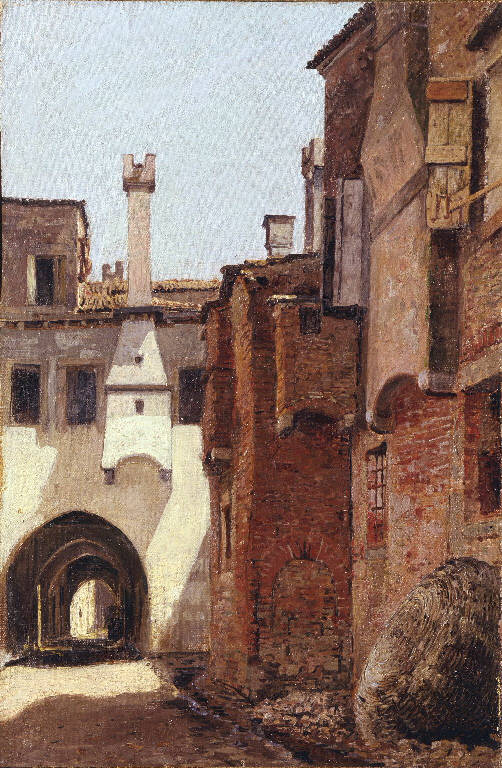 Veduta di vicolo di Chioggia (dipinto) di Mancini Carlo (sec. XIX)