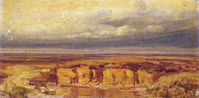Veduta di costa con scogli (dipinto) di Mancini Carlo (sec. XIX)