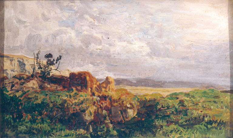 Veduta di brughiera scozzese (dipinto) di Mancini Carlo (sec. XIX)