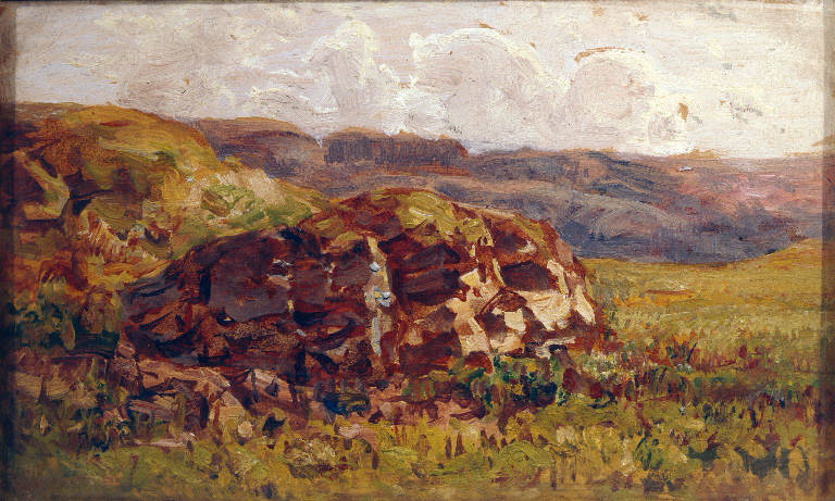 Veduta di landa scozzese (dipinto) di Mancini Carlo (sec. XIX)