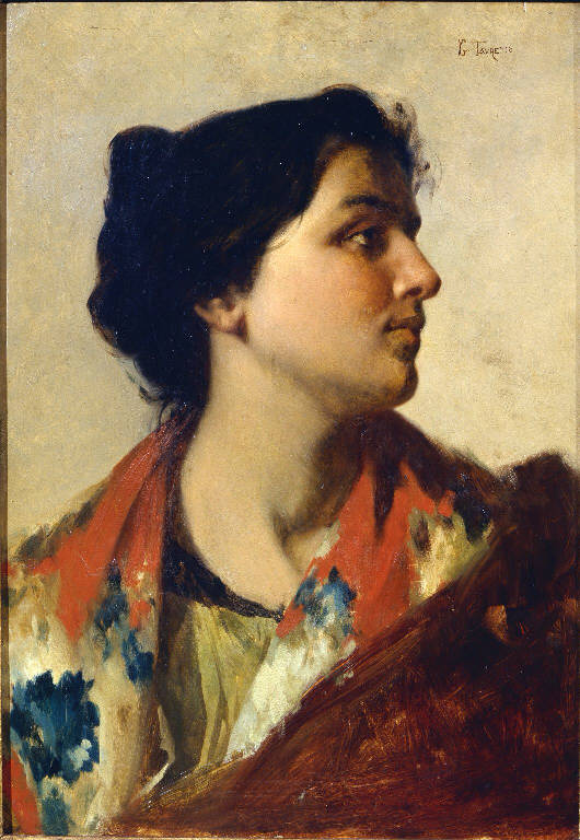 Ritratto di donna (dipinto) di Favretto Giacomo (sec. XIX)