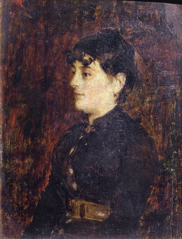 Ritratto di donna (dipinto) di Favretto Giacomo (sec. XIX)