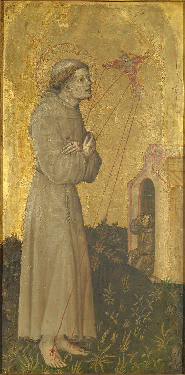 San Francesco d'Assisi riceve le stimmate (scomparto di polittico) di Bembo Bonifacio (sec. XV)