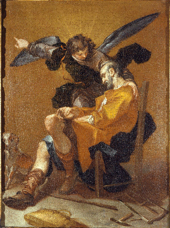 Sogno di San Giuseppe (dipinto) di Raineri Francesco Maria detto Schivenoglia (sec. XVIII)