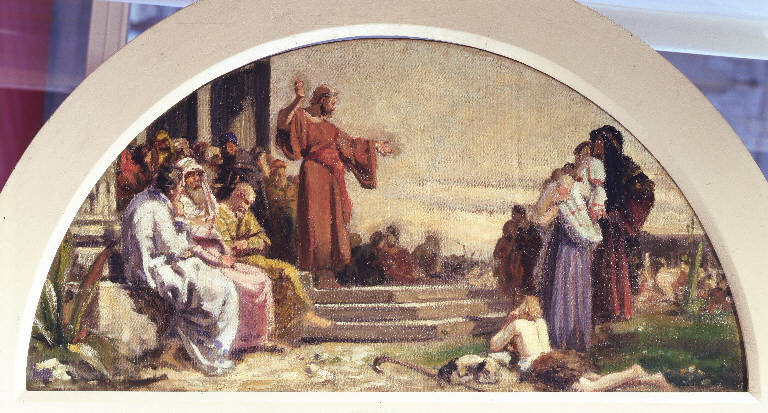 Predica di San Pietro (dipinto) di Loverini Ponziano (secc. XIX/ XX)