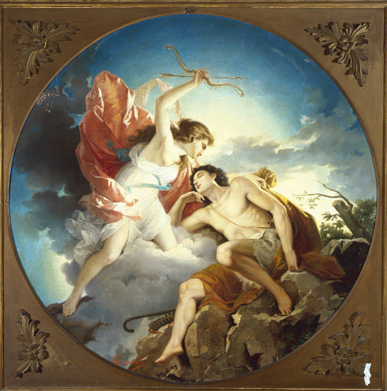 Selene ed Endimione (dipinto) di Carnelli Giuseppe (fine sec. XIX)