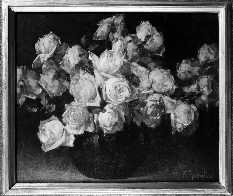 Natura morta con vaso di rose (dipinto) di Arduino Nicola (sec. XX)