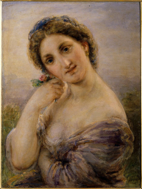 Flora, Giovane donna con mazzolino di fiori (dipinto) di Carnovali, Giovanni detto Piccio (sec. XIX)