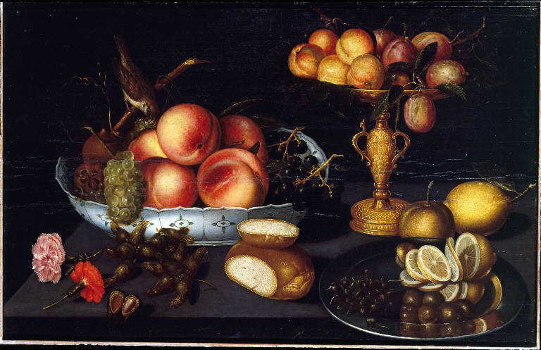 natura morta con fruttiera e alzata (dipinto) di Godin, Franz detto Francesco Codino (sec. XVII)