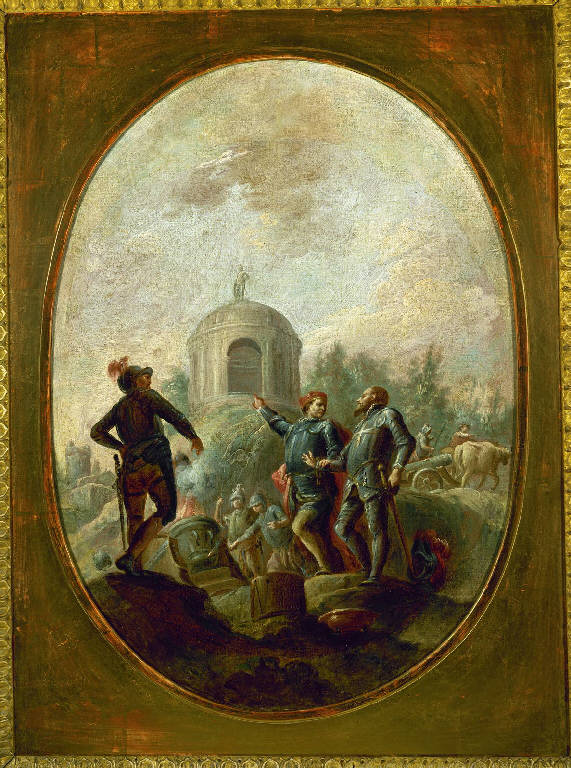 Gloria dei condottieri di Bergamo, Bartolomeo Colleoni e Gabriele Tadino (dipinto) di Ferrario, Federico (sec. XVIII)