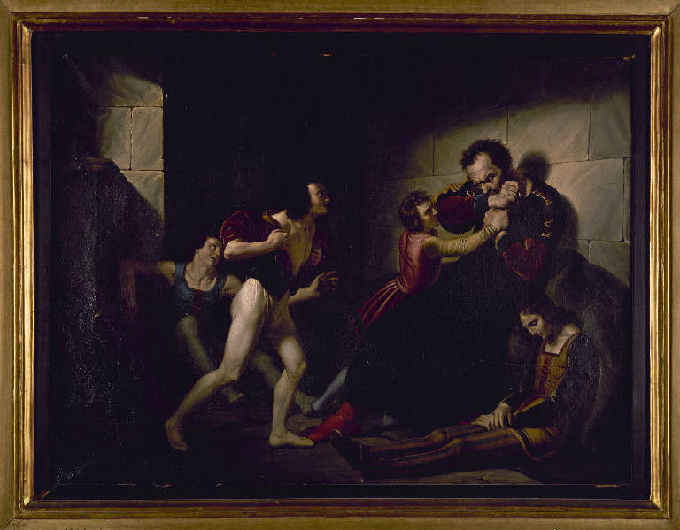Ugolino con i figli in carcere (dipinto) di Diotti, Giuseppe (sec. XIX)