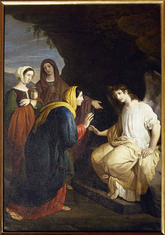 angelo annuncia la resurrezione alle pie donne (dipinto) di Scuri, Enrico (sec. XIX)