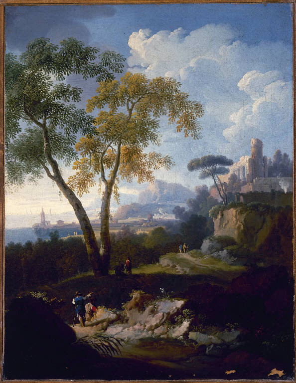paesaggio sul lido laziale (dipinto) di Locatelli, Andrea (attribuito) (sec. XVIII)