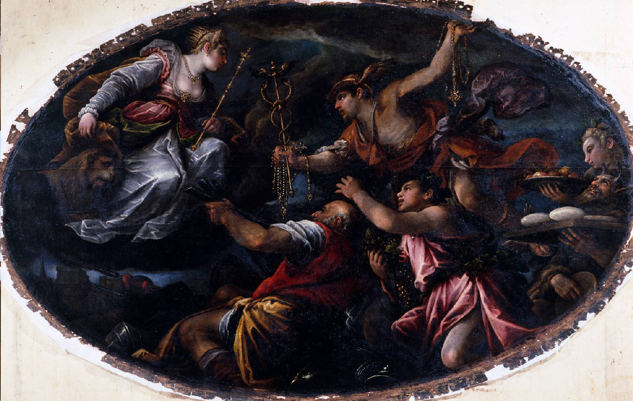 Repubblica di Venezia riceve doni dalla Provincia di Bergamo (dipinto) di Bassano Francesco (sec. XVI)