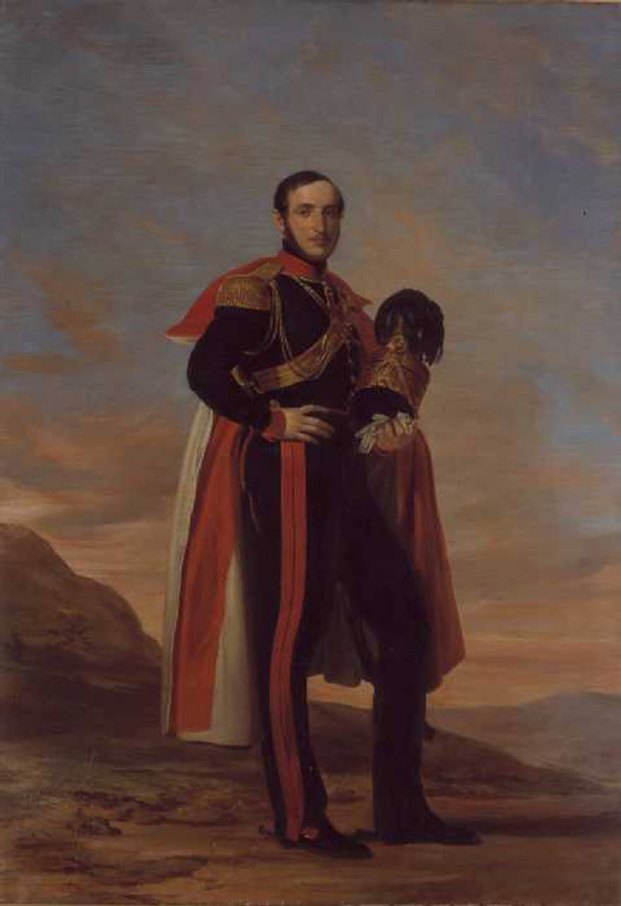ritratto del conte Ambrogio Camozzi Vertova in uniforme da ufficiale austriaco (dipinto) di Lucchini, Pietro Antonio (sec. XIX)
