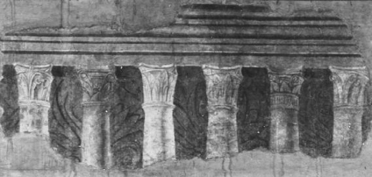 colonnato (dipinto) di Bramante Donato (bottega) (sec. XV)