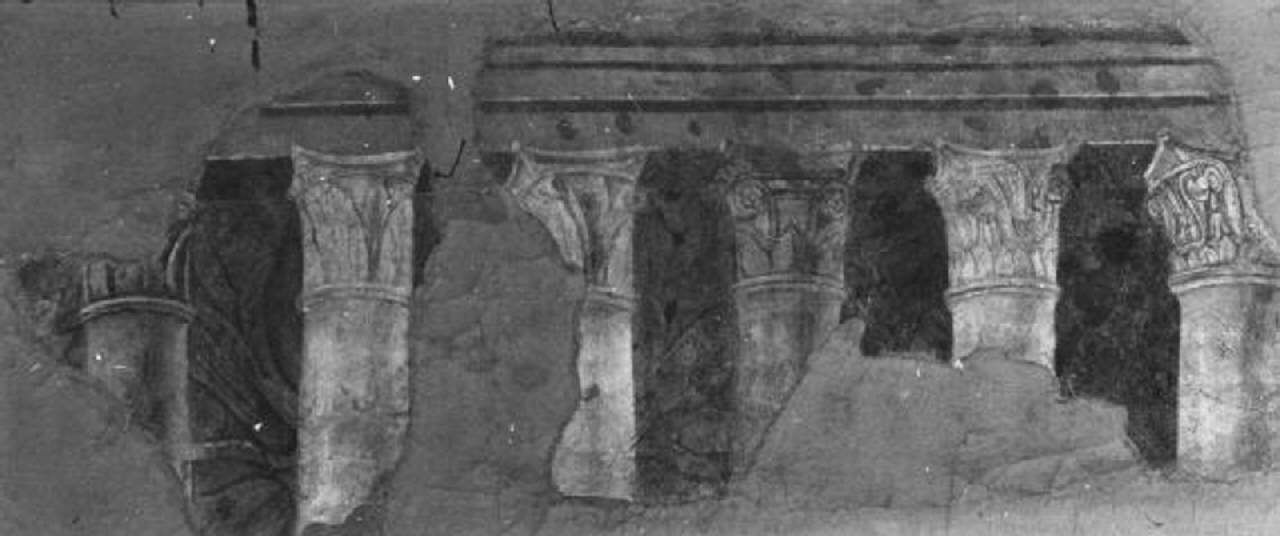 colonnato (dipinto) di Bramante Donato (bottega) (sec. XV)