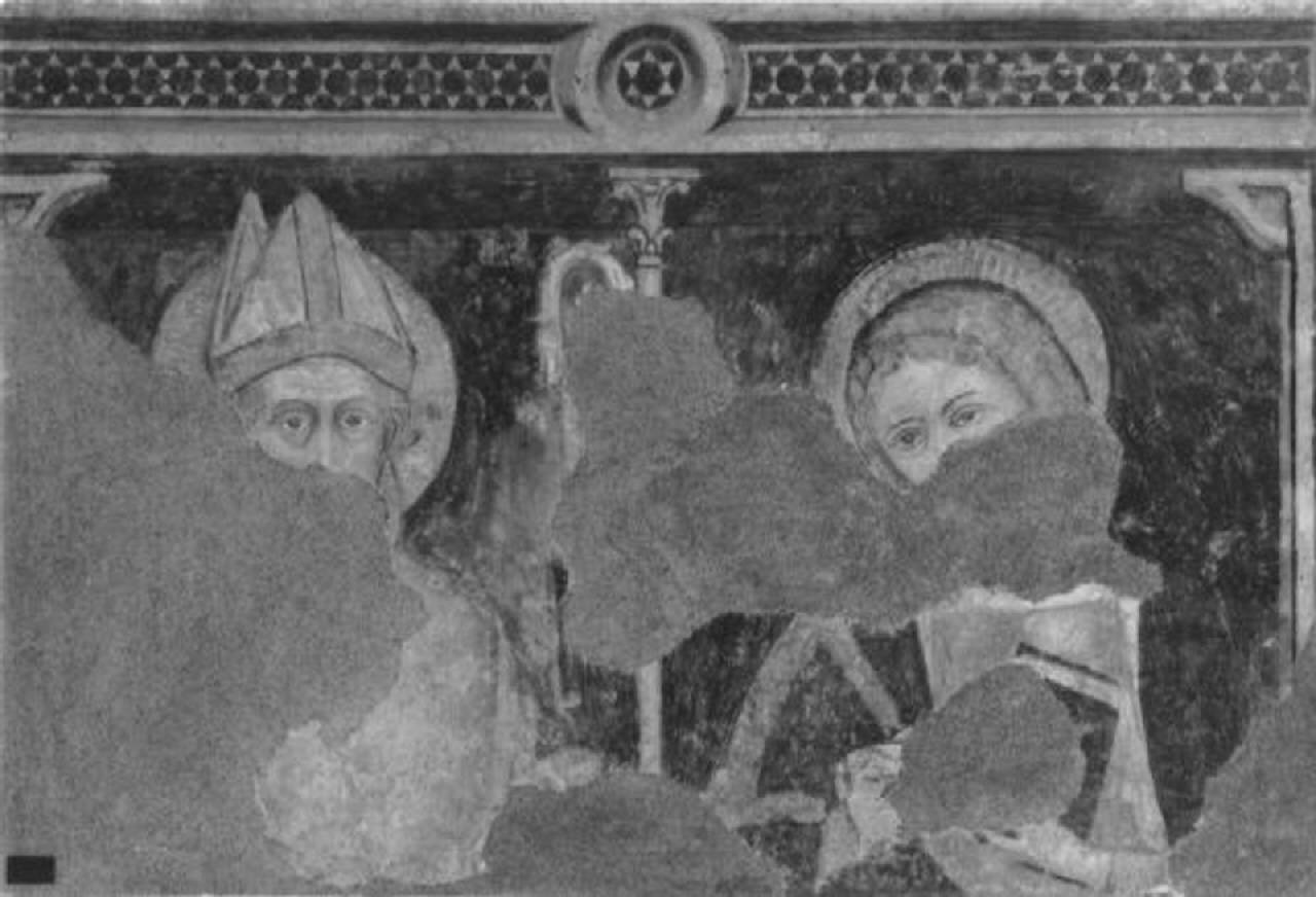 Santo vescovo e Santa (dipinto) - ambito bergamasco (ultimo quarto sec. XIV)