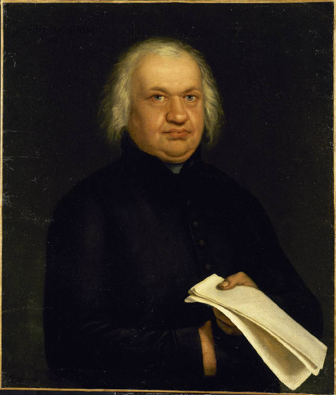 ritratto del canonico Giovanni Mosconi (dipinto) di Macinata, Giuseppe (attribuito) (sec. XIX)