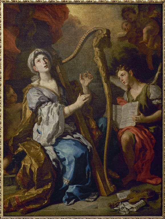 Santa Cecilia e un angelo (dipinto) di Solimena, Francesco detto Abate Ciccio (sec. XVIII)