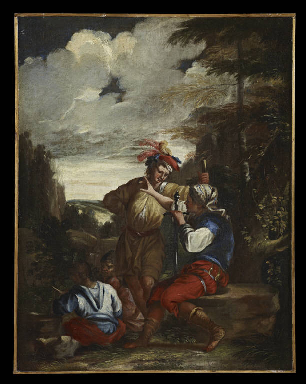 contadini in un paesaggio (dipinto) di Rosa, Salvator (seconda metà sec. XVII)